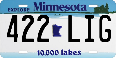 MN license plate 422LIG