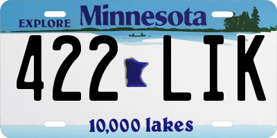 MN license plate 422LIK