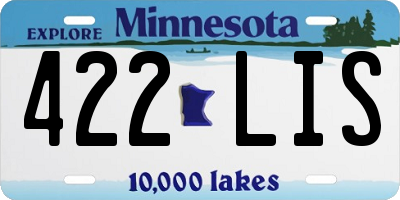 MN license plate 422LIS