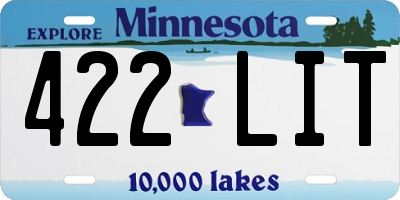 MN license plate 422LIT