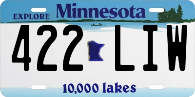MN license plate 422LIW