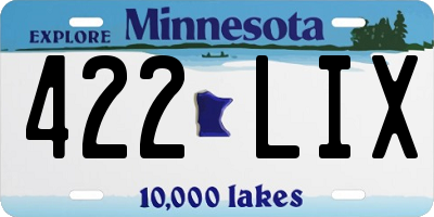 MN license plate 422LIX