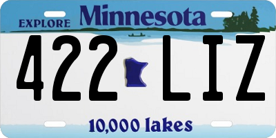 MN license plate 422LIZ