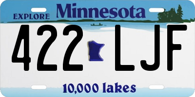 MN license plate 422LJF