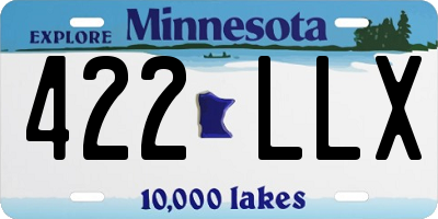 MN license plate 422LLX