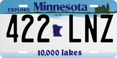 MN license plate 422LNZ