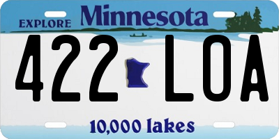 MN license plate 422LOA