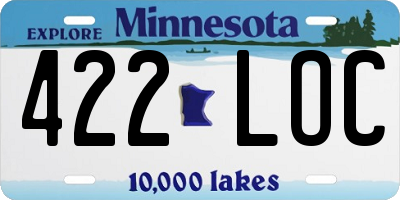 MN license plate 422LOC