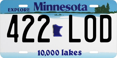 MN license plate 422LOD