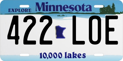 MN license plate 422LOE