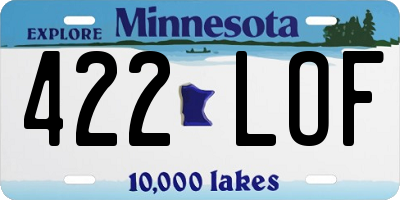 MN license plate 422LOF