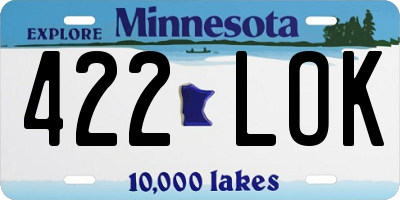 MN license plate 422LOK