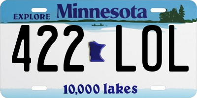 MN license plate 422LOL
