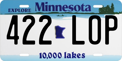MN license plate 422LOP