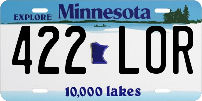 MN license plate 422LOR