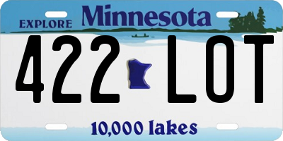 MN license plate 422LOT