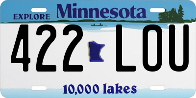 MN license plate 422LOU