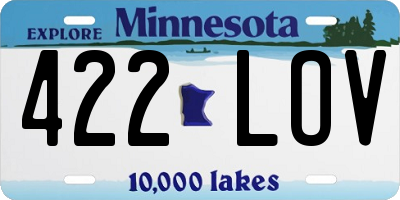 MN license plate 422LOV
