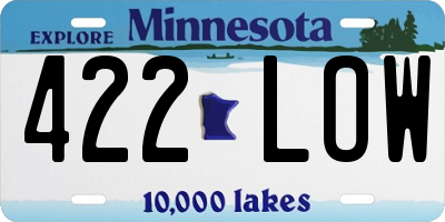 MN license plate 422LOW
