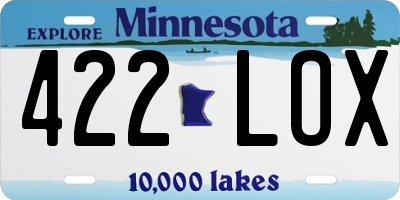 MN license plate 422LOX