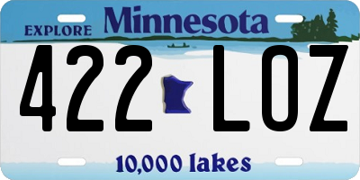 MN license plate 422LOZ