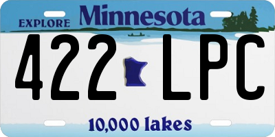 MN license plate 422LPC