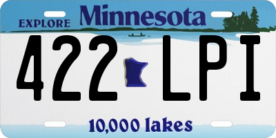 MN license plate 422LPI
