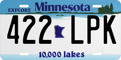 MN license plate 422LPK