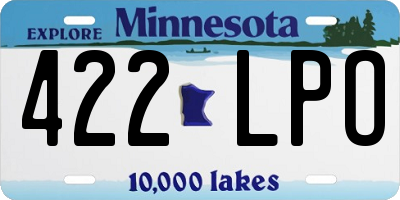 MN license plate 422LPO