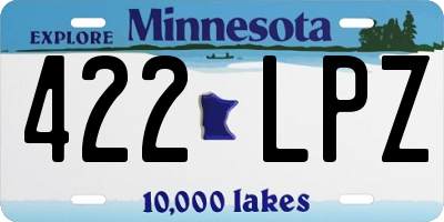 MN license plate 422LPZ