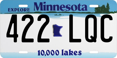 MN license plate 422LQC