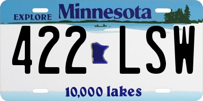 MN license plate 422LSW