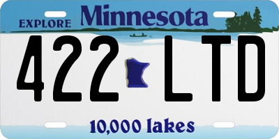 MN license plate 422LTD