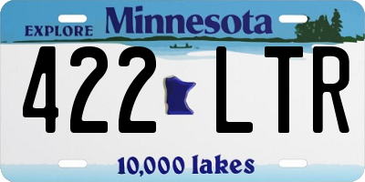 MN license plate 422LTR