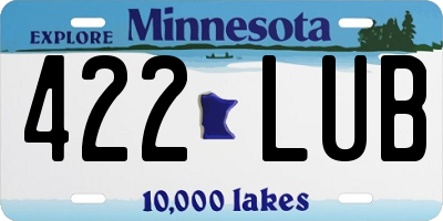 MN license plate 422LUB