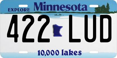 MN license plate 422LUD