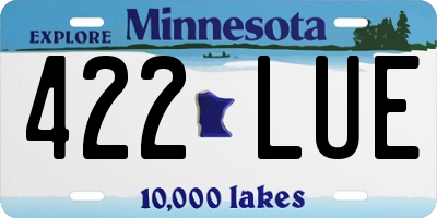 MN license plate 422LUE
