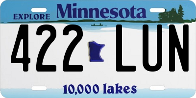 MN license plate 422LUN