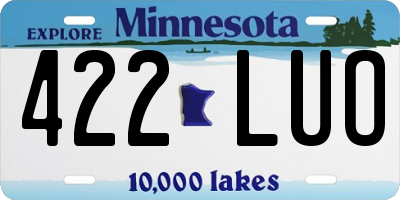 MN license plate 422LUO