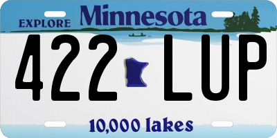 MN license plate 422LUP