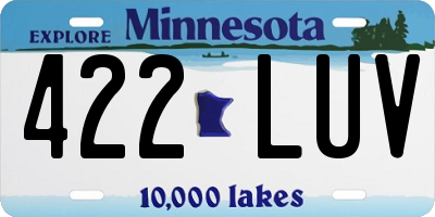 MN license plate 422LUV
