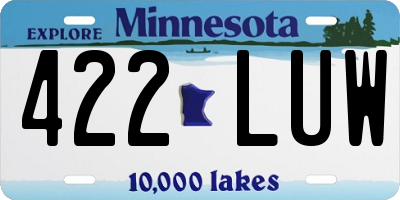 MN license plate 422LUW
