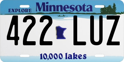 MN license plate 422LUZ