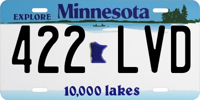 MN license plate 422LVD