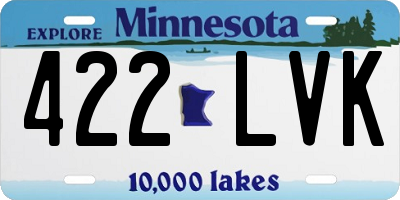 MN license plate 422LVK