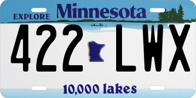 MN license plate 422LWX