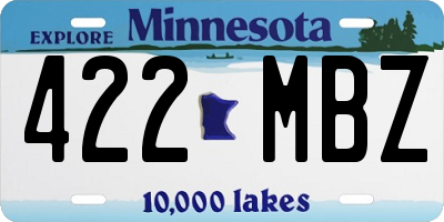 MN license plate 422MBZ