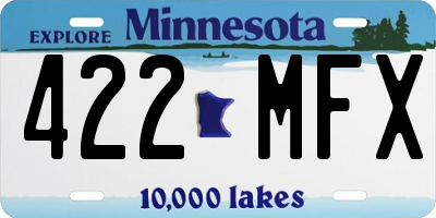 MN license plate 422MFX