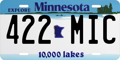 MN license plate 422MIC