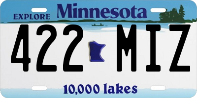 MN license plate 422MIZ